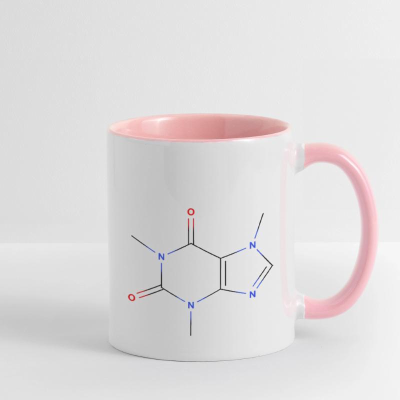 Caffeine Molecule - Colored Structural Formula Contrasting Mug