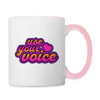 Use Your Voice Heart - Contrasting Mug - white/pink - Right