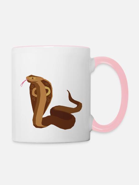 Wildtiere - Tasse zweifarbig - Weiß/Pink