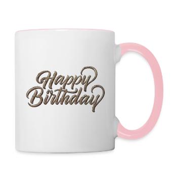 Happy birthday - Contrasting Mug - white/pink - Right