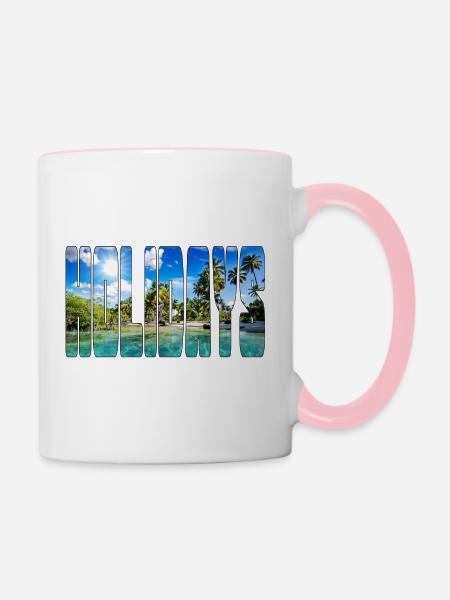 HOLIDAYS 5 - Tasse zweifarbig - Weiß/Pink