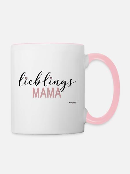 lieblings Mama - Tasse zweifarbig - Weiß/Pink
