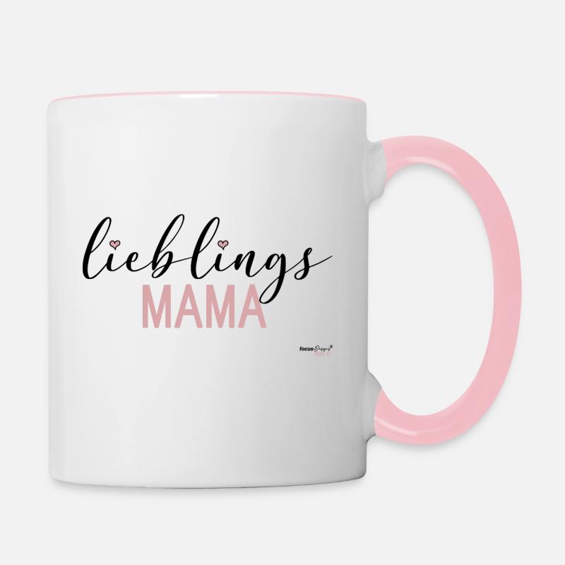 maman préférée - Mug contrasté - blanc/rose