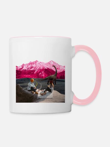 Picknick Surreal - Tasse zweifarbig - Weiß/Pink