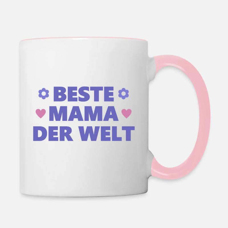 2025 Beste Mama | Geschenk Muttertag Lila rosa - Tasse zweifarbig - Weiß/Pink