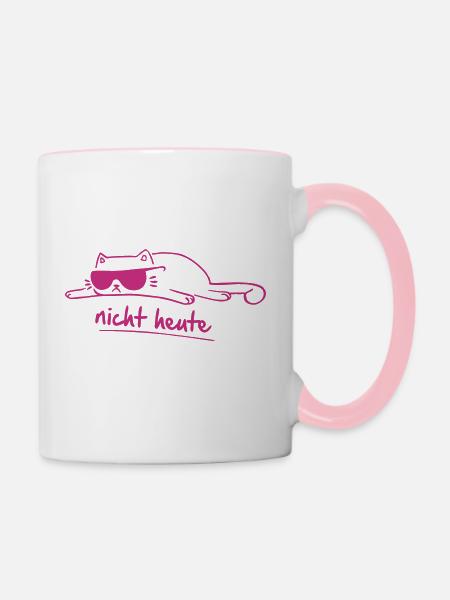 nicht heute - Tasse zweifarbig - Weiß/Pink