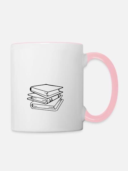 Books - Tasse zweifarbig - Weiß/Pink