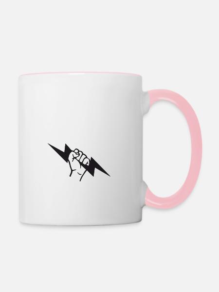 Flash Elektriker - Tasse zweifarbig - Weiß/Pink