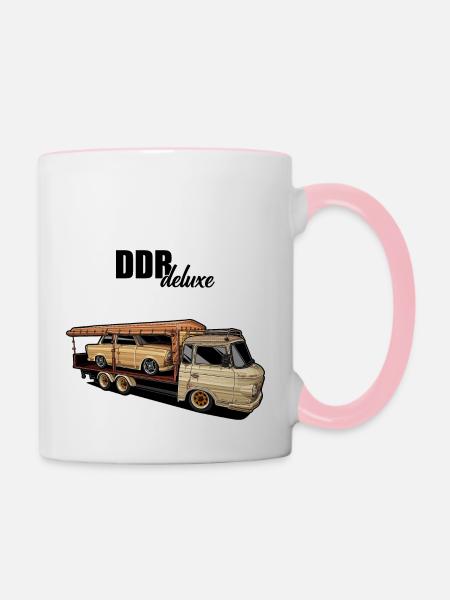 Barkas // Illustration - Tasse zweifarbig - Weiß/Pink