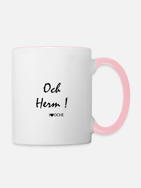 Och herm - Tasse zweifarbig - Weiß/Pink