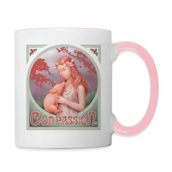 Art Nouveg - Compassion - Tasse zweifarbig - Weiß/Pink - Rechts