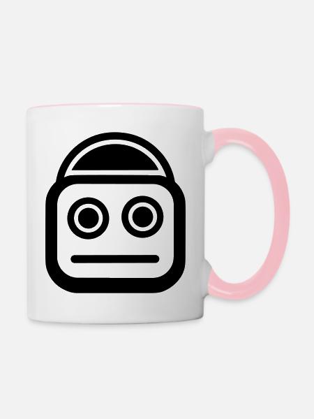 Kleiner Roboter - Tasse zweifarbig - Weiß/Pink