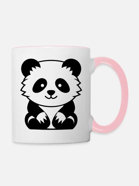 Kleiner Panda - Tasse zweifarbig - Weiß/Pink