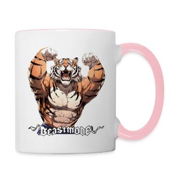 Beast-Mode pt.2 - Vêtements de sport Helheim Threads - Mug contrasté - blanc/rose - Droite