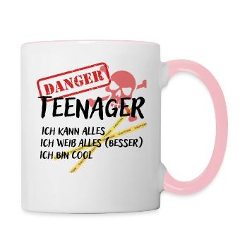 Teenager - Tasse zweifarbig - Weiß/Pink - Rechts