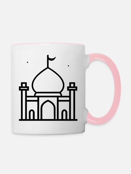 Moschee - Tasse zweifarbig - Weiß/Pink