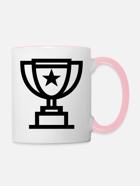 Trophäe - Tasse zweifarbig - Weiß/Pink