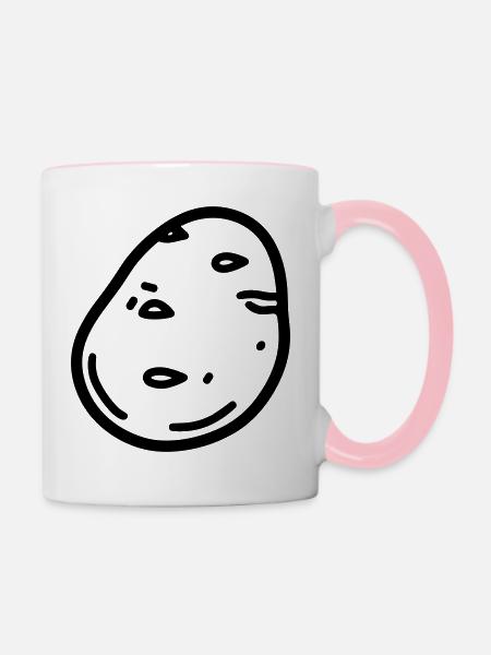 Kartoffel - Tasse zweifarbig - Weiß/Pink