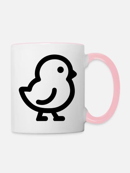 Küken - Tasse zweifarbig - Weiß/Pink