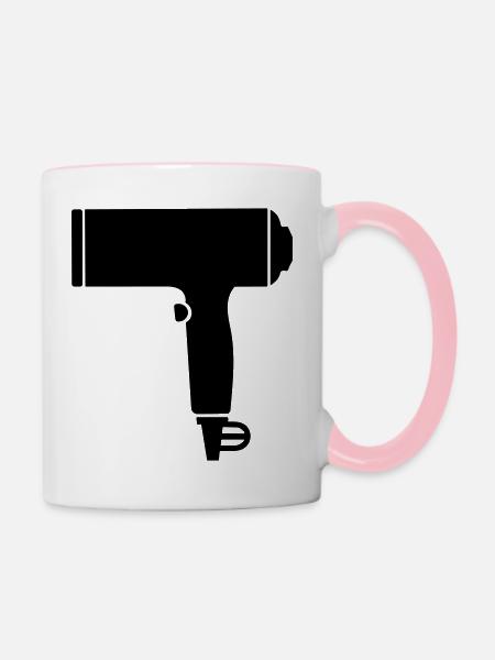 Föhn - Tasse zweifarbig - Weiß/Pink