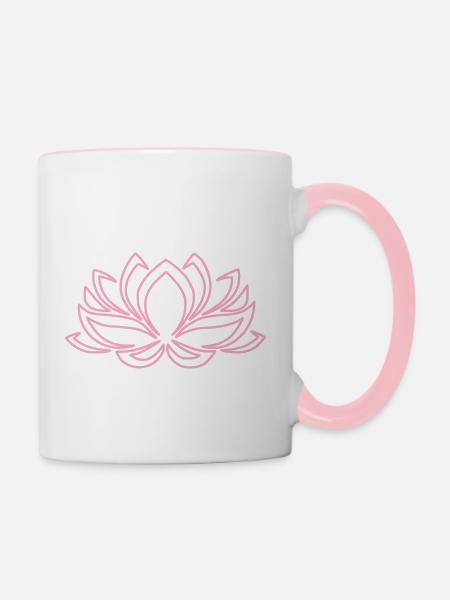 Lotusblüte - Tasse zweifarbig - Weiß/Pink