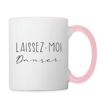 Laissez-moi danser - Mug contrasté - blanc/rose - Droite