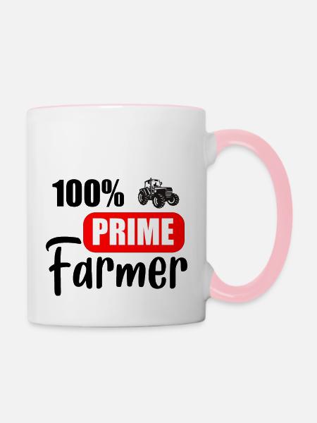 Erstklassiger Bauer - Tasse zweifarbig - Weiß/Pink