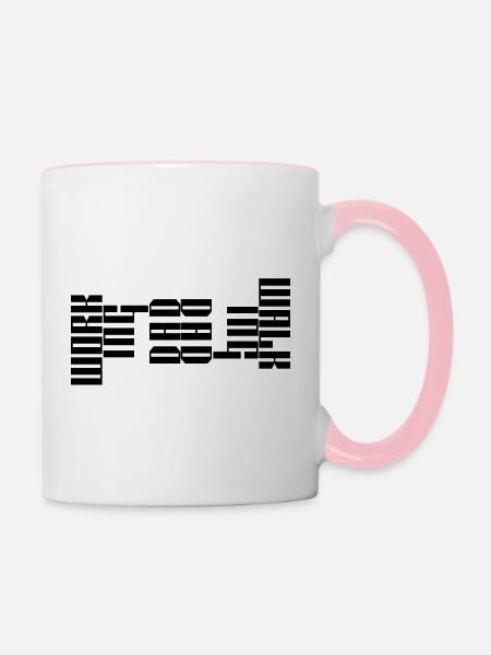 "Working Dad-Walking Dad" reverse - Tasse zweifarbig - Weiß/Pink
