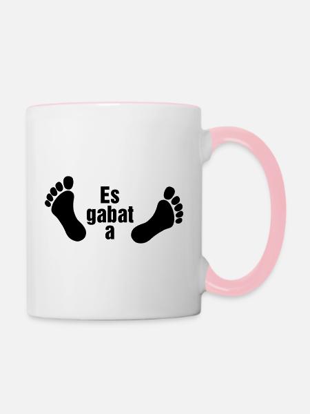 Es gabat a Leich - Tasse zweifarbig - Weiß/Pink