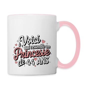 Princess 44 years old - Contrasting Mug - white/pink - Right