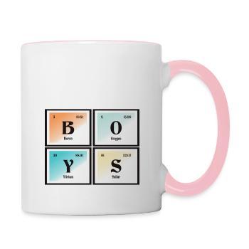 Boys - Periodic Table of Elements. - Contrasting Mug - white/pink - Right