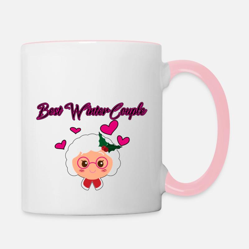 Winter Couple - Contrasting Mug - white/pink