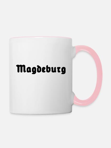 Magdeburg - Tasse zweifarbig - Weiß/Pink