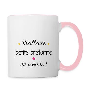 Brittany - Bestes kleines bretonisches Mädchen der Welt! - Tasse zweifarbig - Weiß/Pink - Rechts