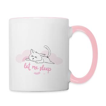 Let me Sleep - For cat fans and sleepy hats - Contrasting Mug - white/pink - Right