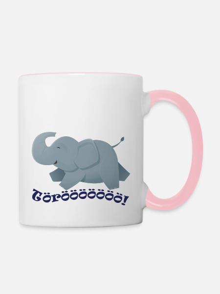 Wildtiere - Tasse zweifarbig - Weiß/Pink