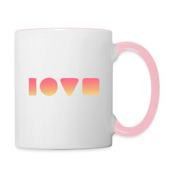 Liebe - Tasse zweifarbig - Weiß/Pink - Rechts