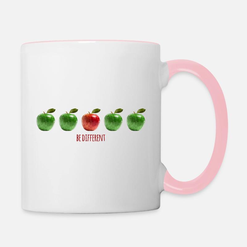 Äpfel - sei anders! - Tasse zweifarbig - Weiß/Pink
