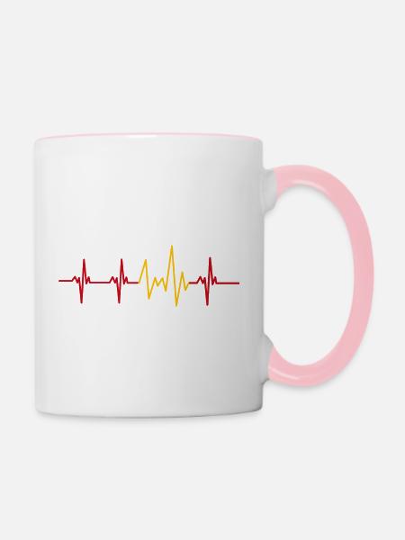 heartbeat Spanien - Tasse zweifarbig - Weiß/Pink