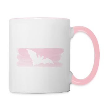 Fledermaus - Tasse zweifarbig - Weiß/Pink - Rechts