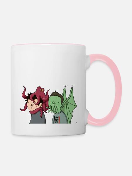 WANKTHULHU - Tasse zweifarbig - Weiß/Pink