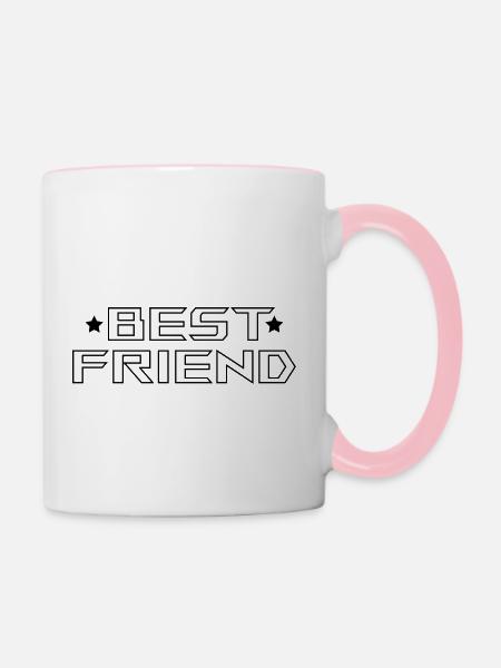 Best Friend Tshirt white - Tasse zweifarbig - Weiß/Pink