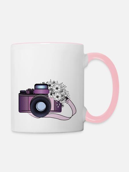 CAMARA CON FLORES - Tasse zweifarbig - Weiß/Pink