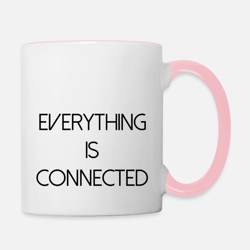 everything is connected love connection relationship - Contrasting Mug - white/pink