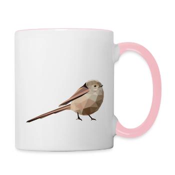 Long-tailed, Aegithalos caudatus - Contrasting Mug - white/pink - Right