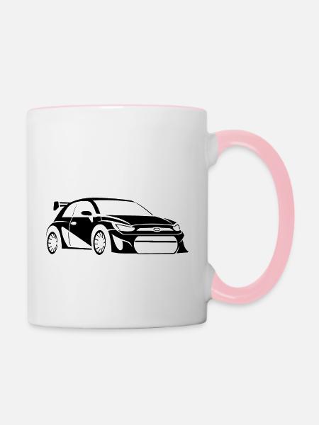 Rallye - Tasse zweifarbig - Weiß/Pink