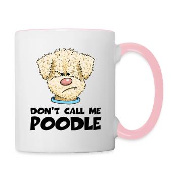 Poodle1 3 - Tasse zweifarbig - Weiß/Pink - Rechts