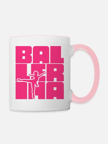 Ballerina - Tasse zweifarbig - Weiß/Pink