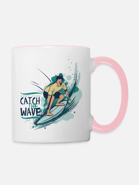 Wassersport - Tasse zweifarbig - Weiß/Pink