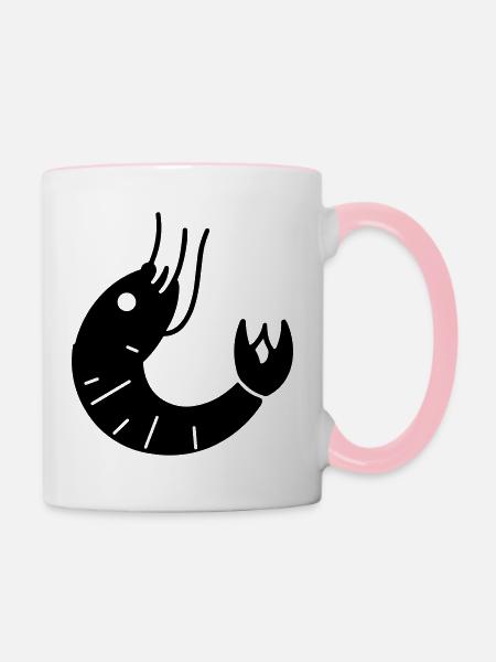 Garnele - Tasse zweifarbig - Weiß/Pink